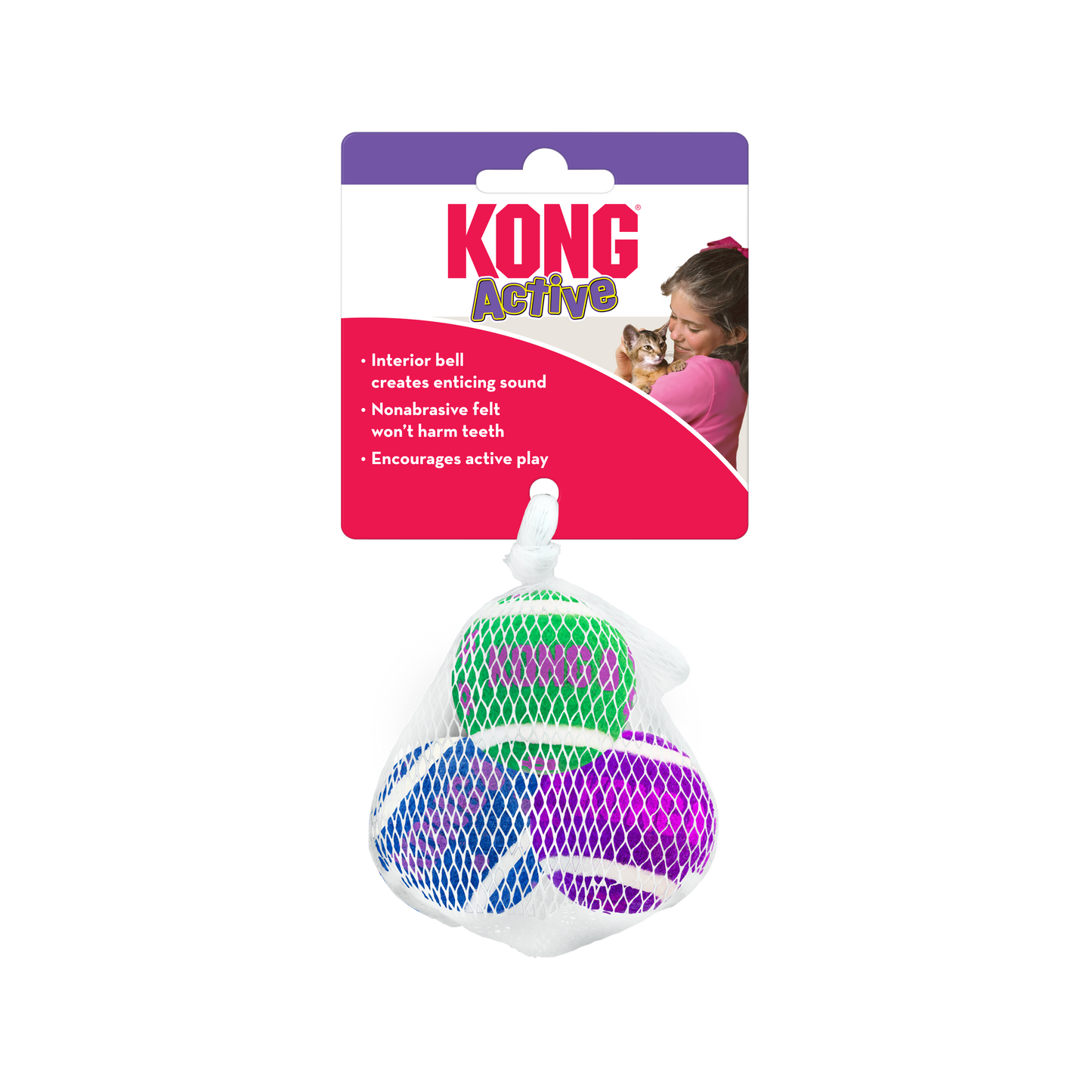 Kong - Gatos Tennis Balls w/bells (3 uds)