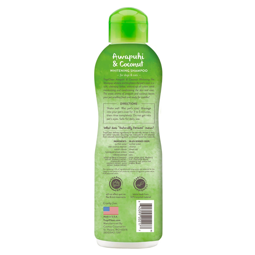 Tropiclean - Shampoo Blanqueador - Flor de Awapuhi & Coco