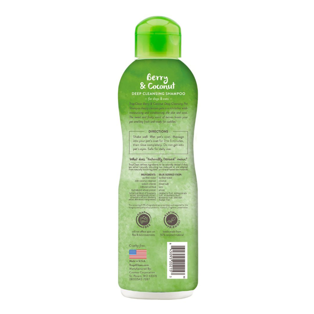 Tropiclean - Shampoo Limpieza Profunda - Bayas & Coco
