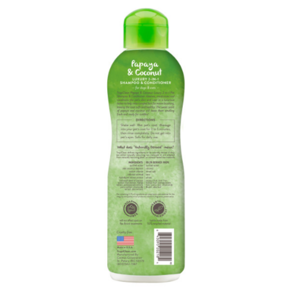 Tropiclean - Shampoo & Acondicionador Lux 2 en 1 - Mamon & Coco