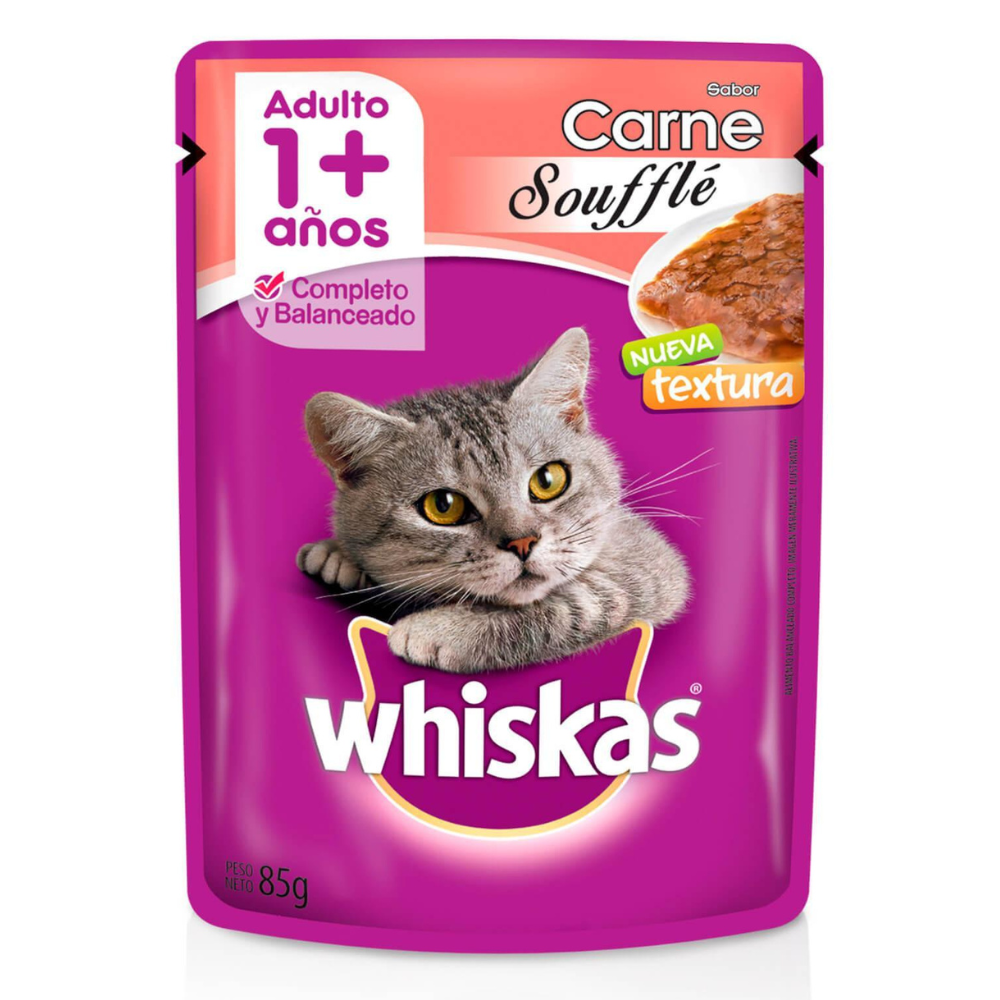 Whiskas - Gatos Adultos - Souffle Carne - Pouch