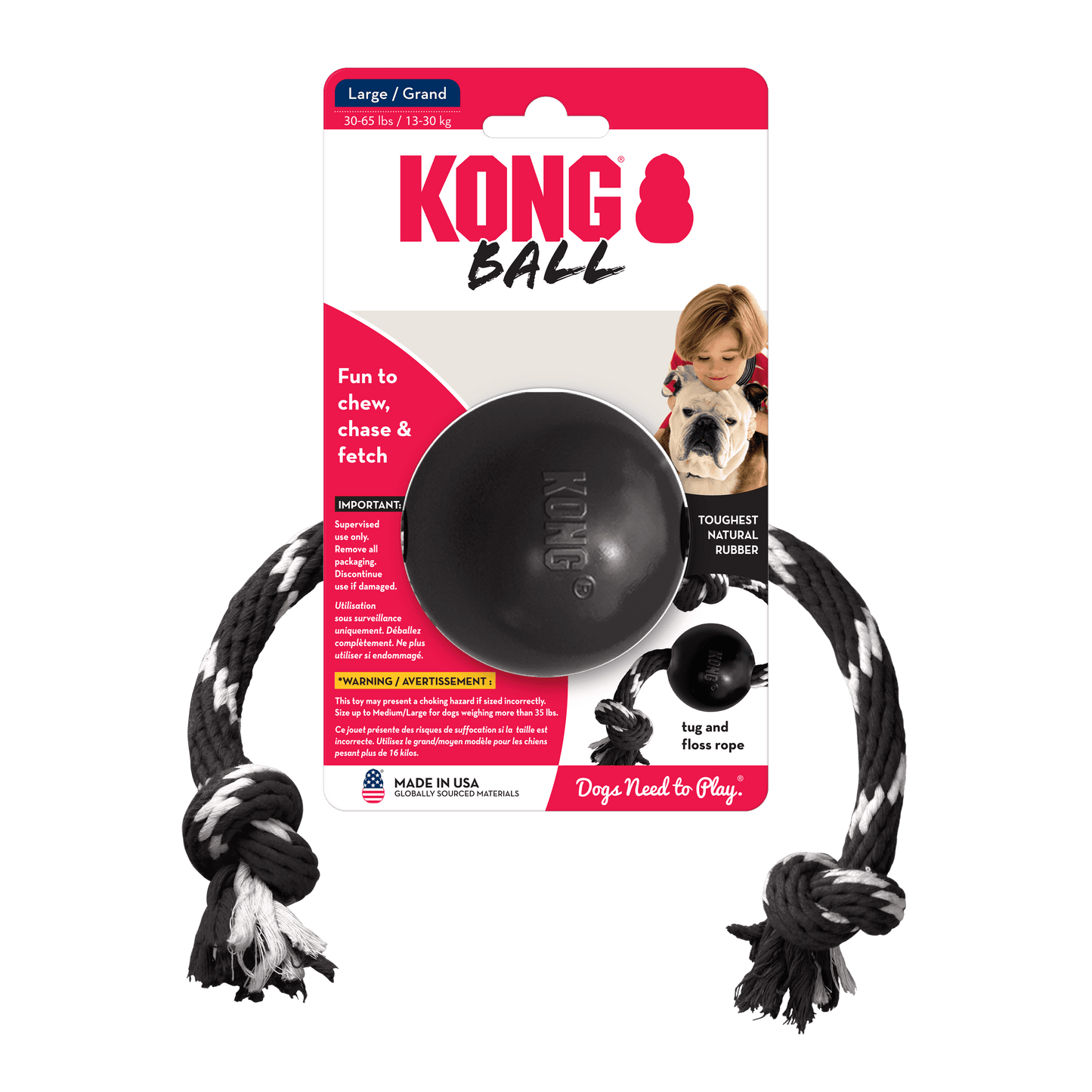 Kong - Perros Ball Extreme w/rope