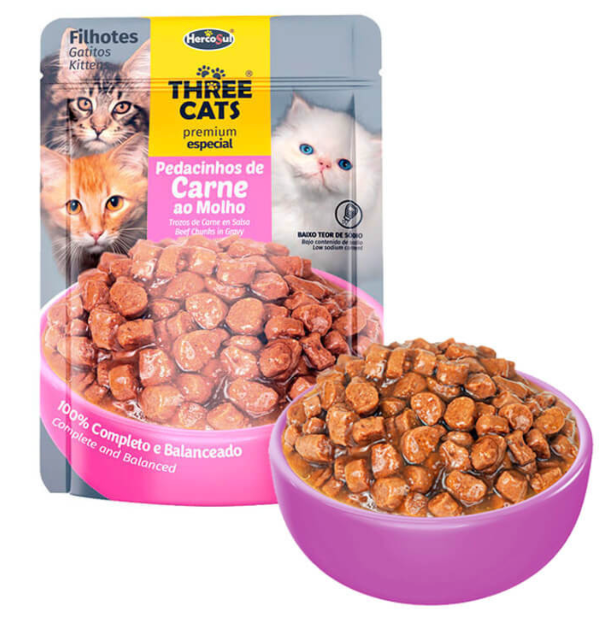 Three Cats - Gatitos - Carne - Pouch