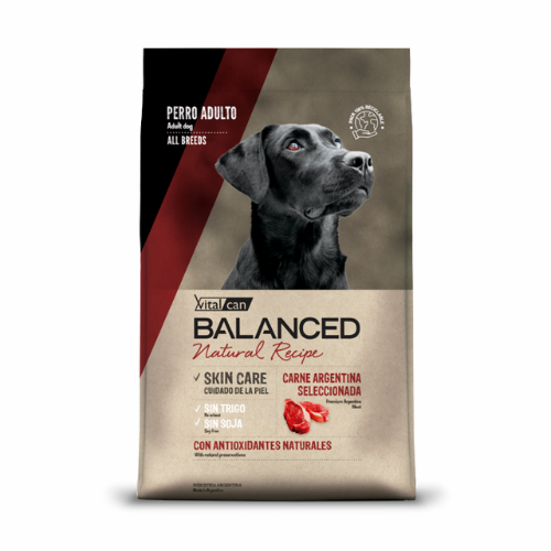 Vitalcan Balanced Natural Recipe - Perros Adultos - Carne Seleccionada Argentina