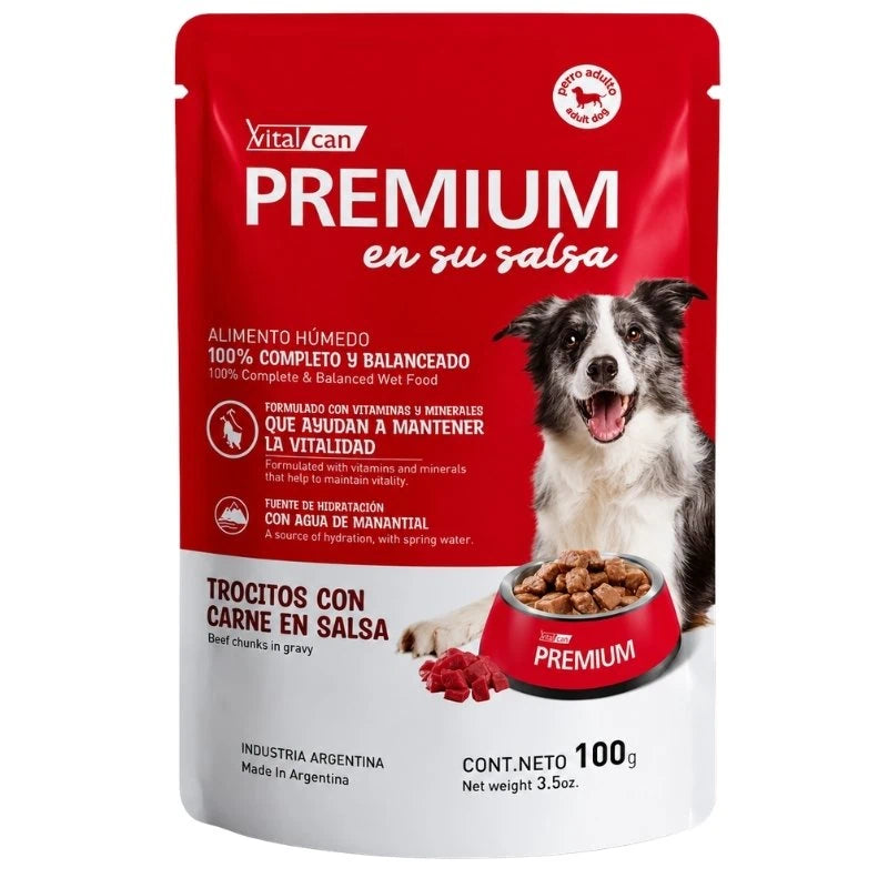 Vitalcan Wet - Perros - Premium Adultos - Carne - Pouch