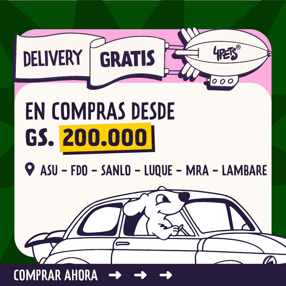 Delivery gratis en compras desde Gs. 200.000 · Asunción, Luque, Lambaré, Fernando, Mariano R Alonso y San Lorenzo