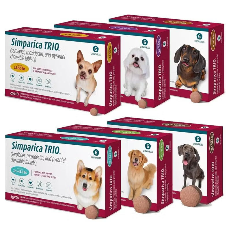 2X1 - Zoetis - Simparica Trio - Caja 3 Comprimidos - VTO: 10/25