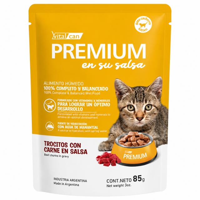 Vitalcan Wet - Gatitos - Premium - Carne - Pouch