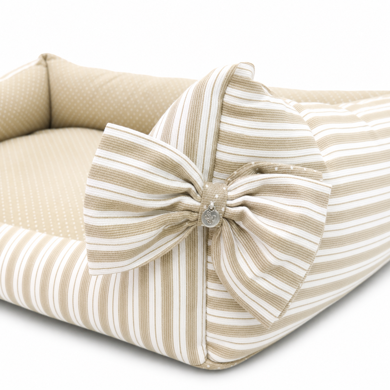 Sweet Pet - Cama Hipoalergénica Rayas Beige