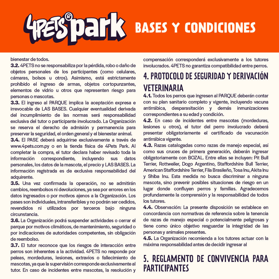 4PETS PASS - Acceso al Parque