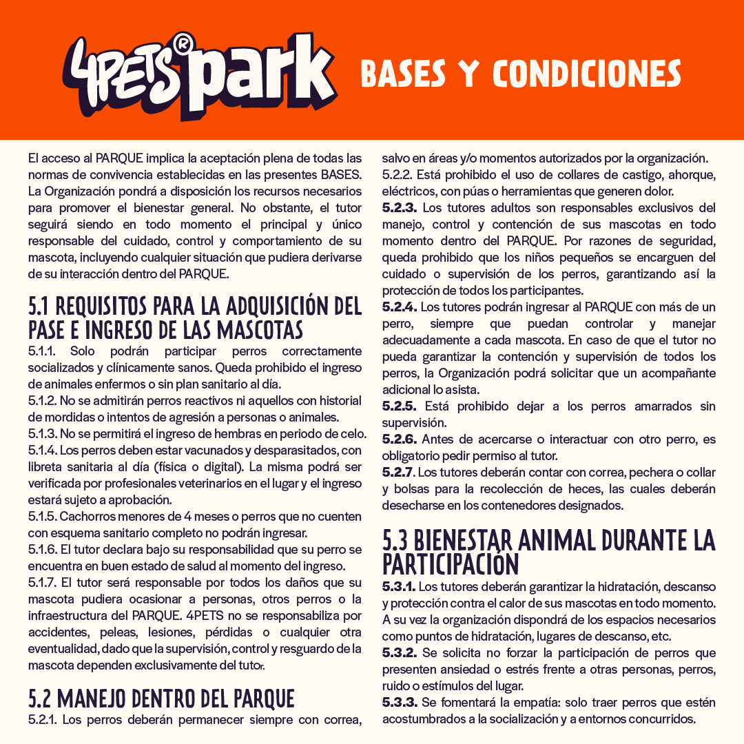 4PETS PASS - Acceso al Parque