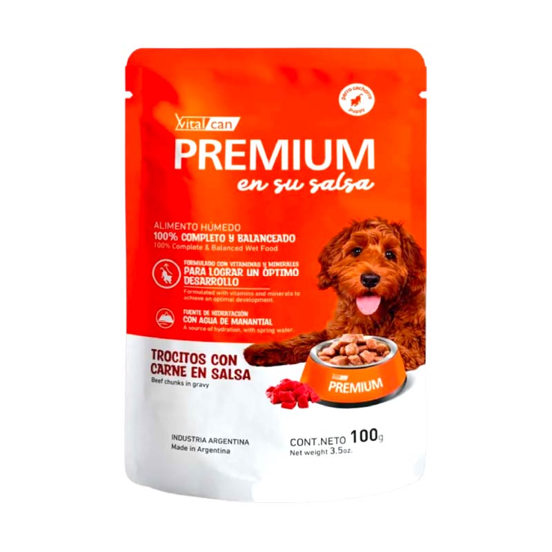 Vitalcan Wet - Perros - Premium Cachorros - Carne - Pouch