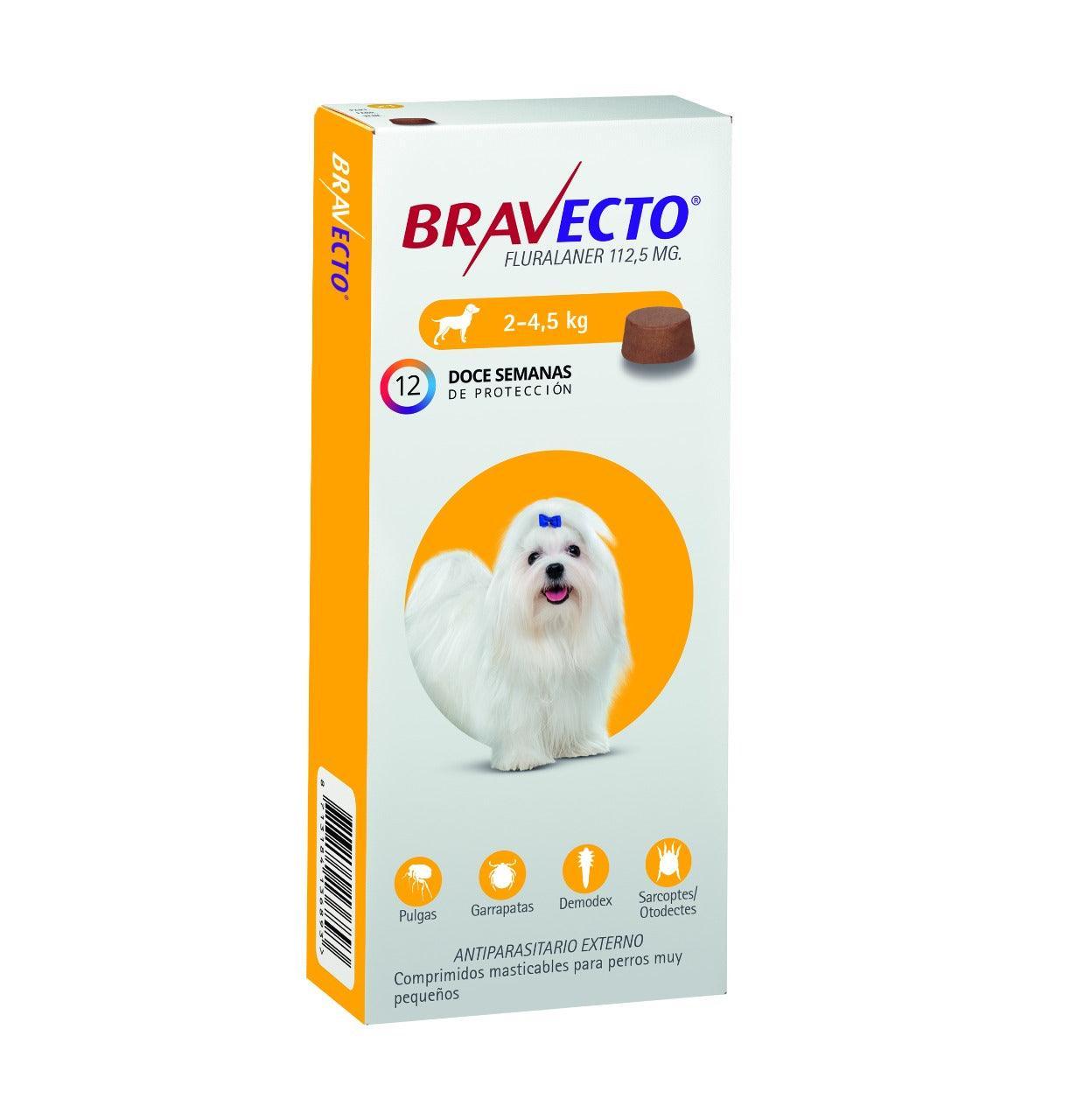 Bravecto - Perros Antiparasitario Masticable 2-4,5 kg – 4Pets