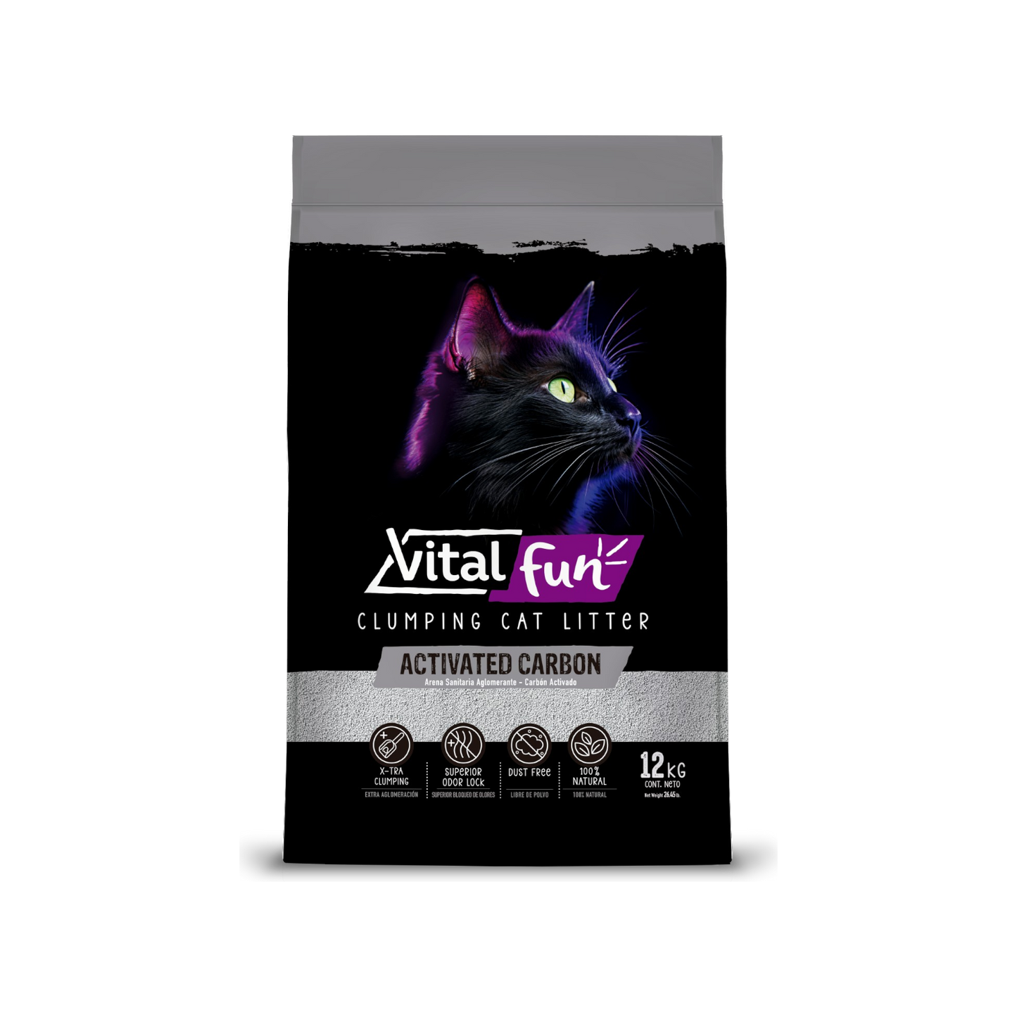 Vitalfun - Arena Aglomerante - Carbon Activado