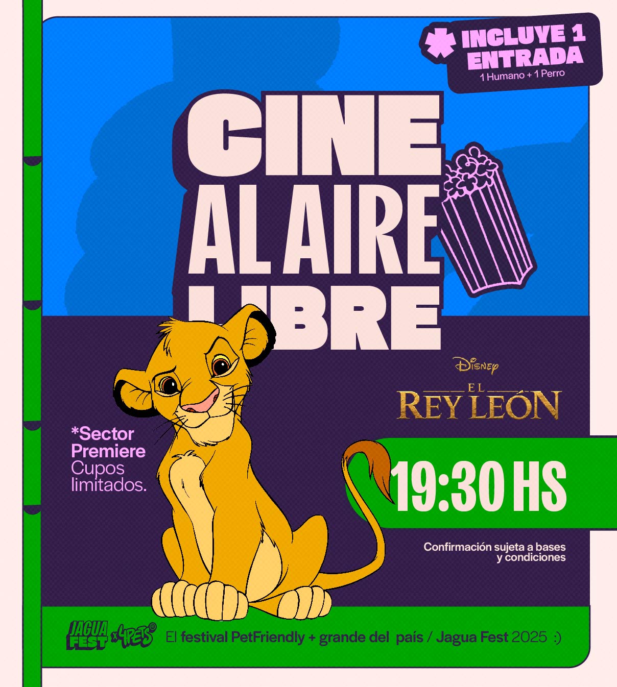 CINE AL AIRE LIBRE CON JAGUA (INCLUYE ENTRADA HUMANA + PERRUNA) - JAGUAFEST