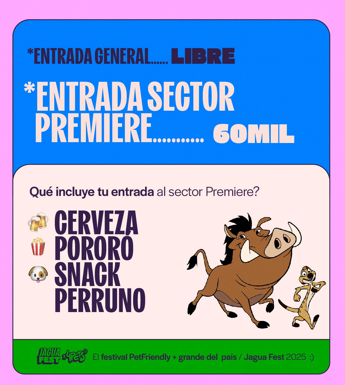 CINE AL AIRE LIBRE CON JAGUA (INCLUYE ENTRADA HUMANA + PERRUNA) - JAGUAFEST