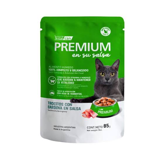 Vitalcan Wet - Gatos - Premium Adultos - Sardina - Pouch